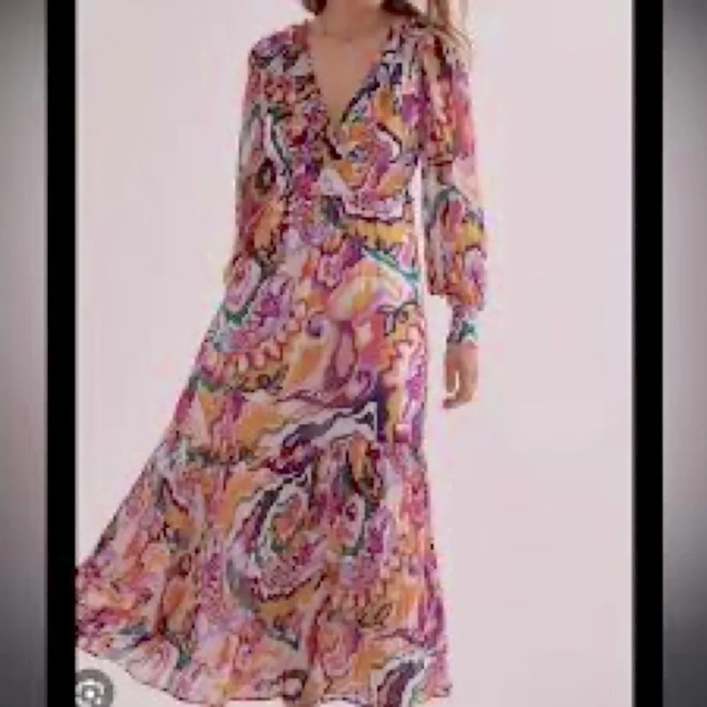 Anthropologie The Marais Printed Chiffon Maxi Dress Size 3X - Picture 5 of 14
